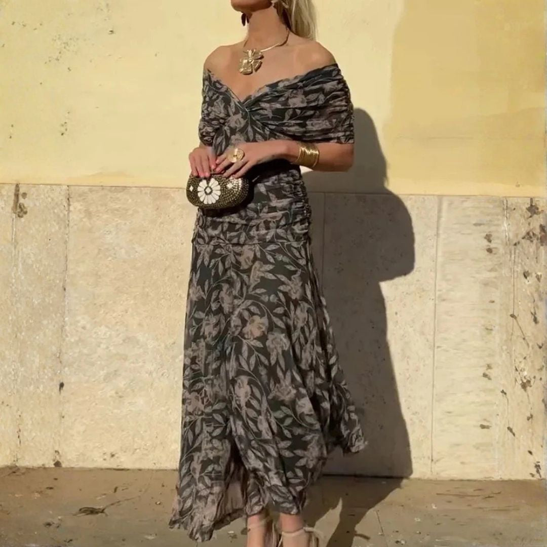 Elegeant V-neck maxi dress for women | Amara -23