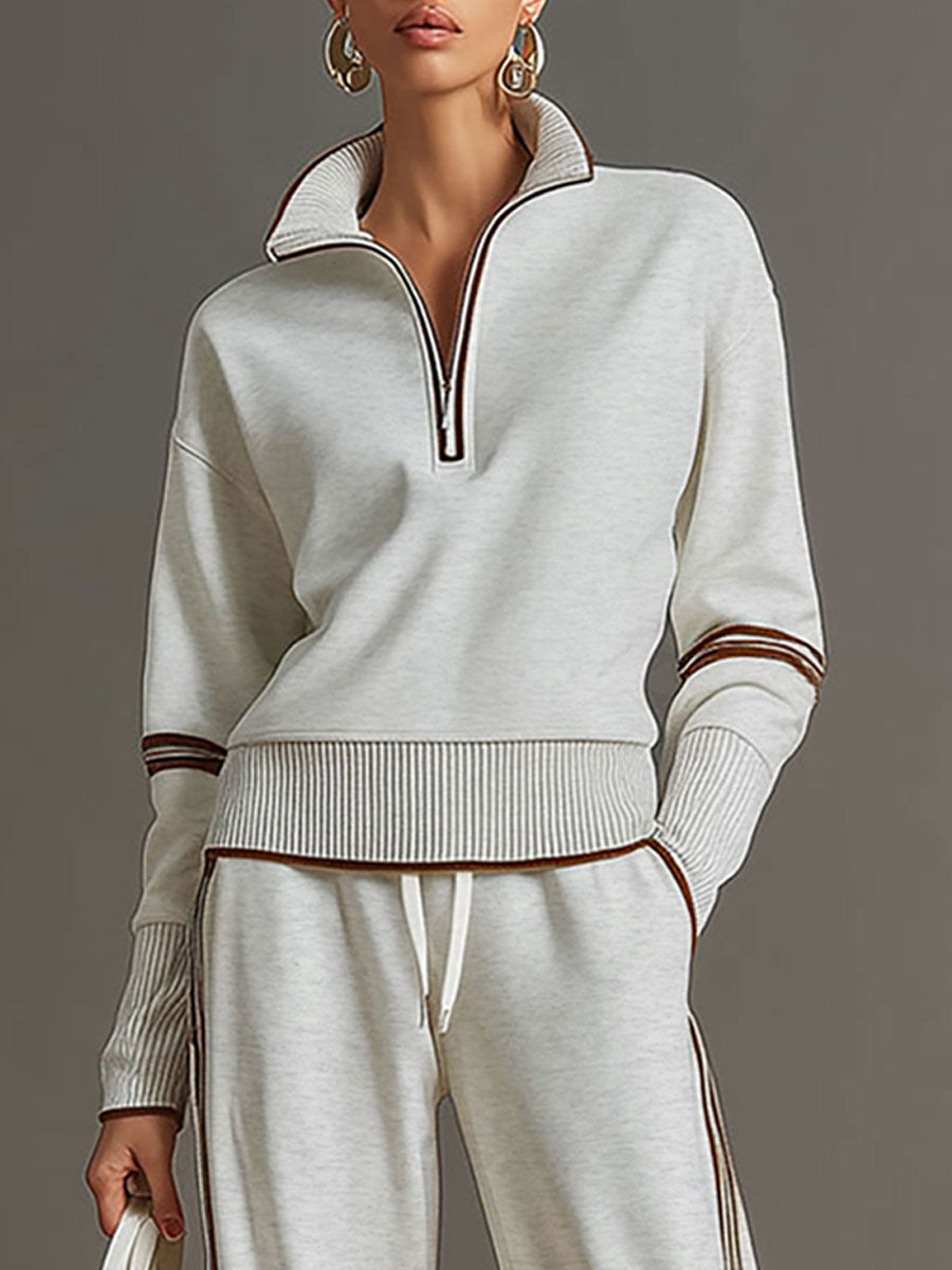Sport-luxe half-zip co-ord set for women | Zerina -17