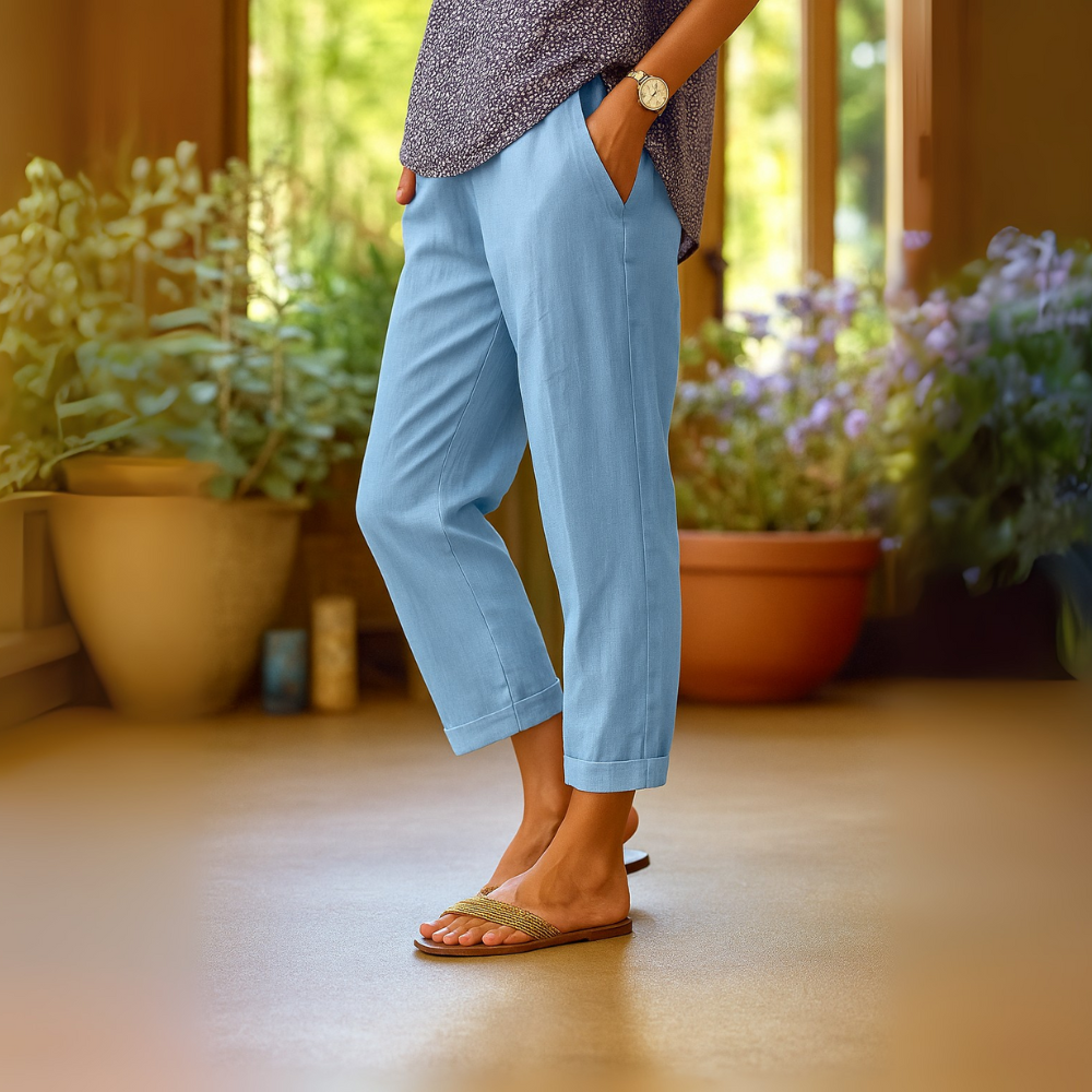 Elegant relaxed straight trousers for women -5