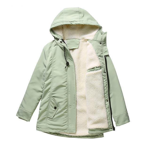 Thick hooded quilted-lining winter coat for women | Amina -8
