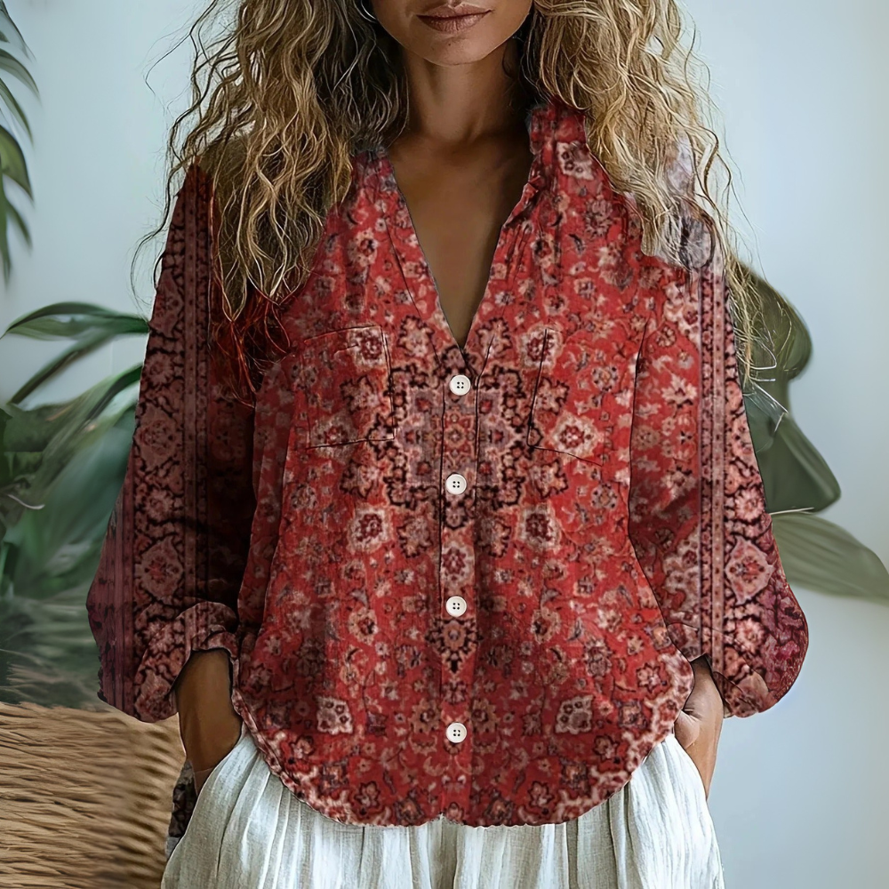 Bohemian vintage blouse for women -6