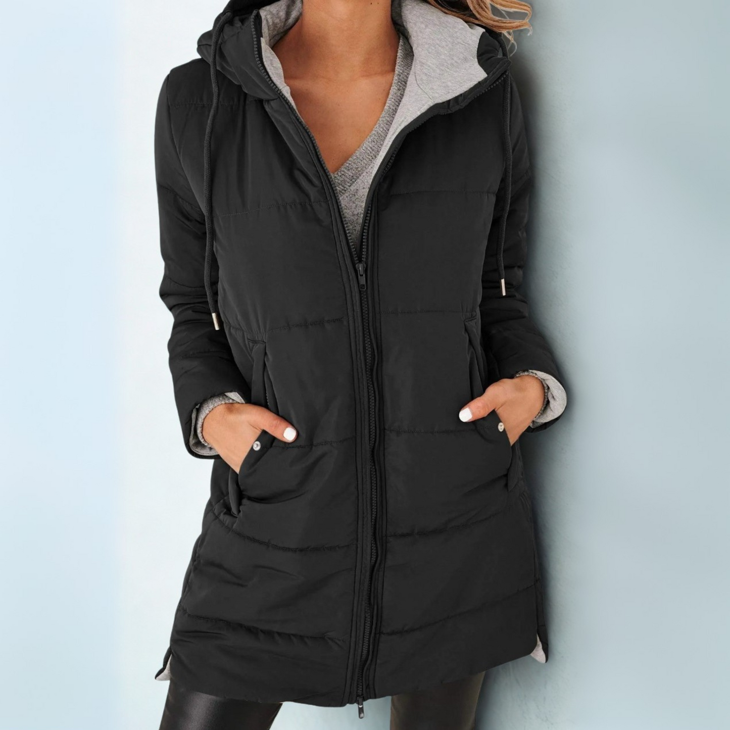 Casual hooded puffer everyday jacket for women | Yila -6
