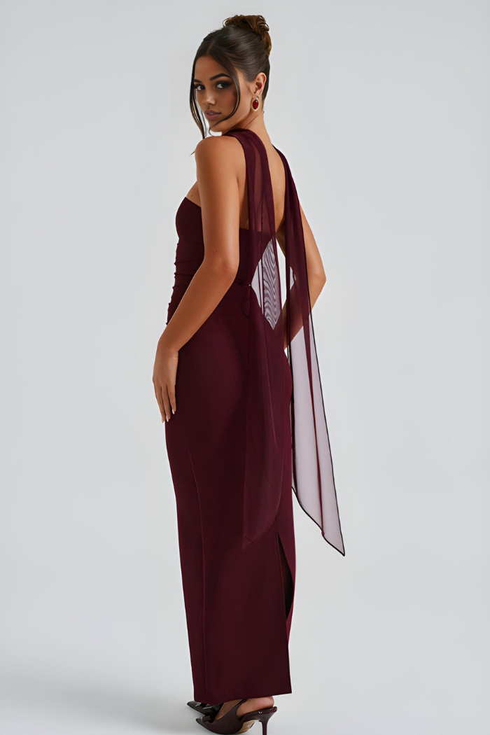 Luxury cocktail strapless maxi bodycon dress for women -7