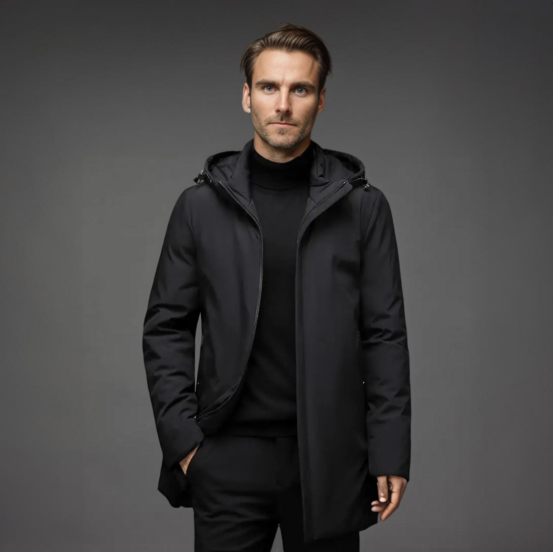Warm hooded winter parka for men | Mario