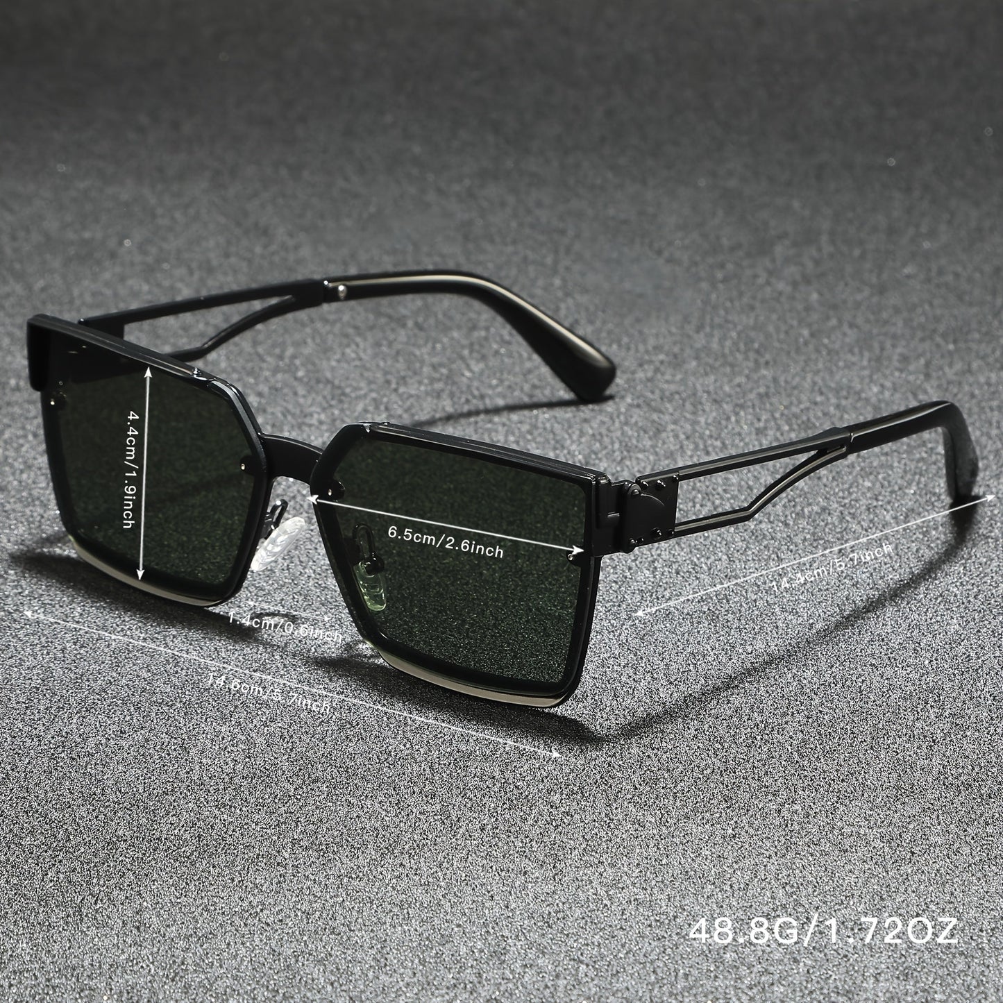 Classic retro half-frame everyday shades for men | Viridian -8