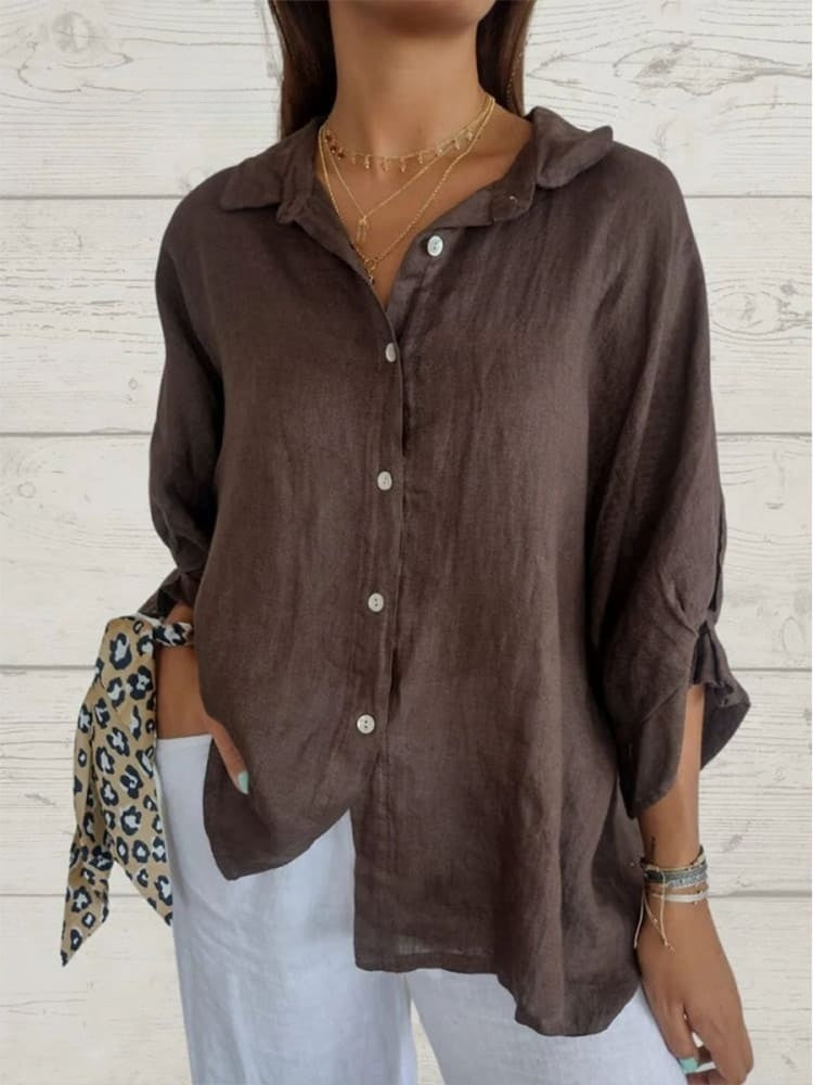 Stylish button-up shirt with refined silhouette for women | Luna
