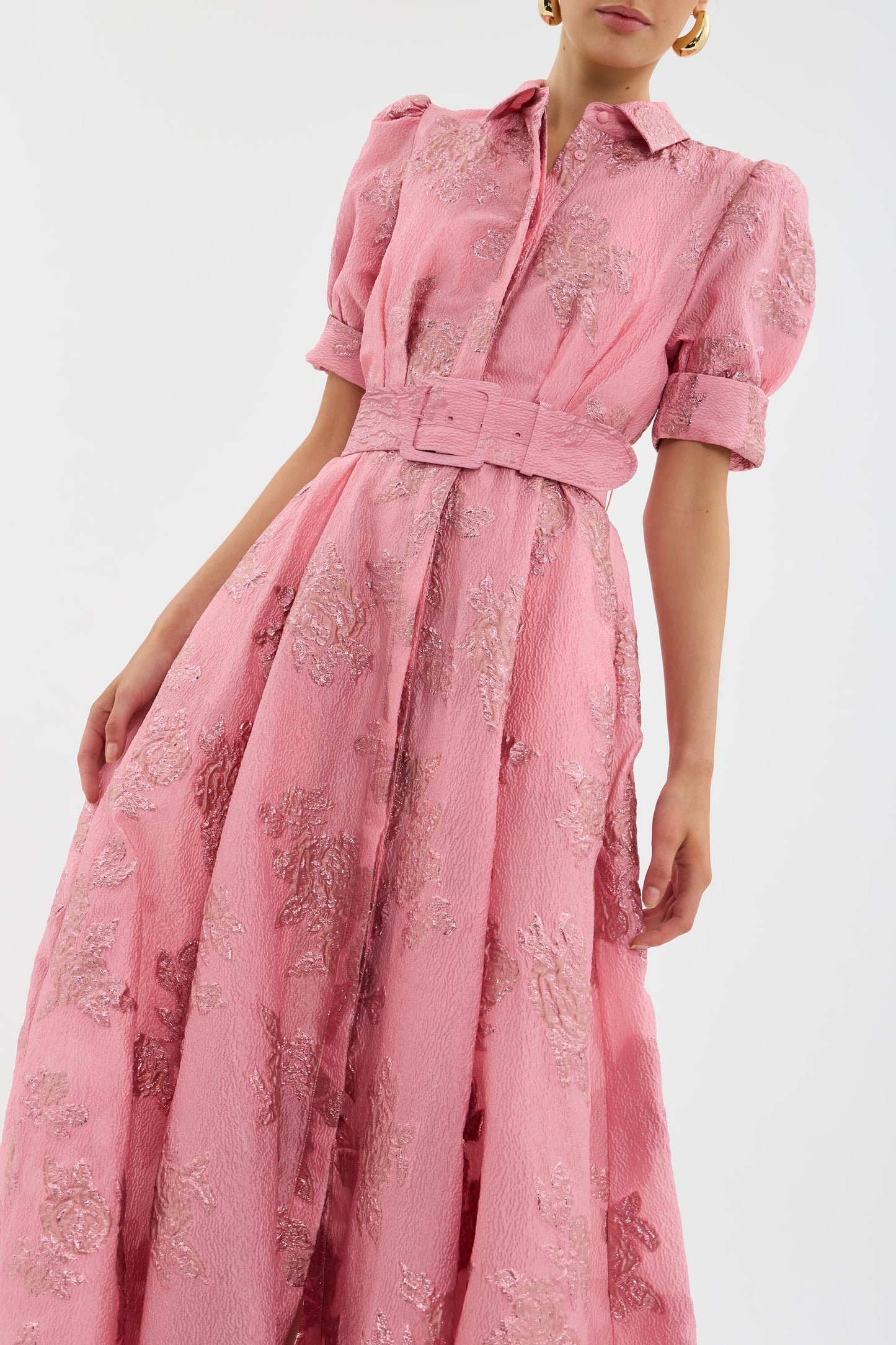 Elegant short puffed sleeve dress for women | Olivia -6