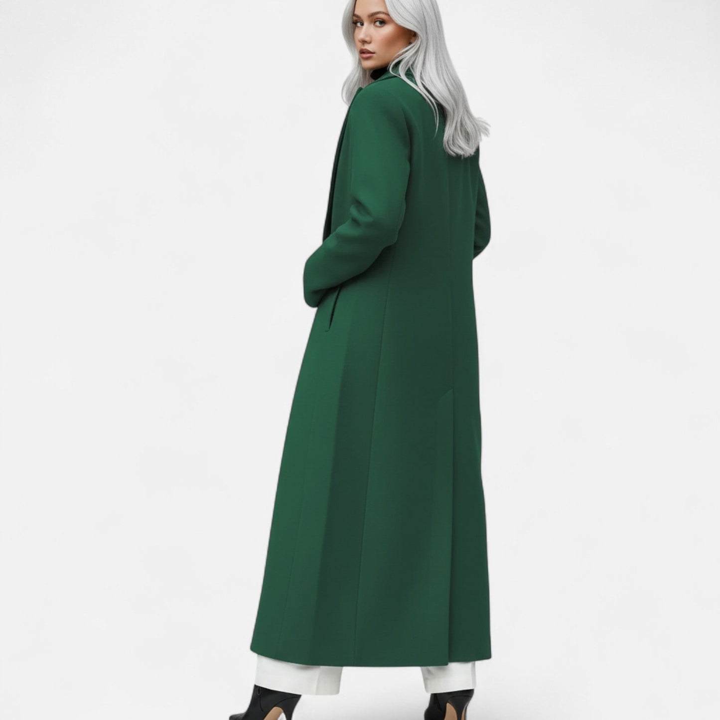 Classic structured formal winter coat for women -6