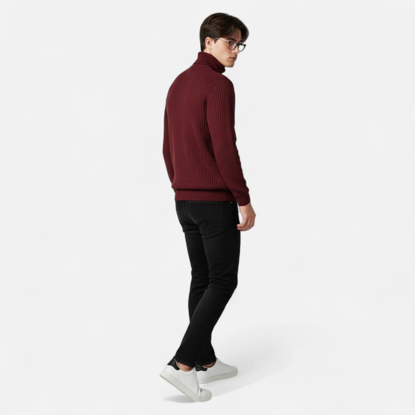 Classic knitted turtleneck sweater for men -12