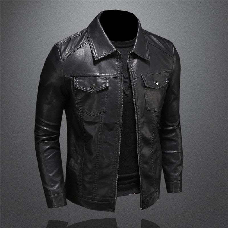 Warm leather jacket for men | Giani -3