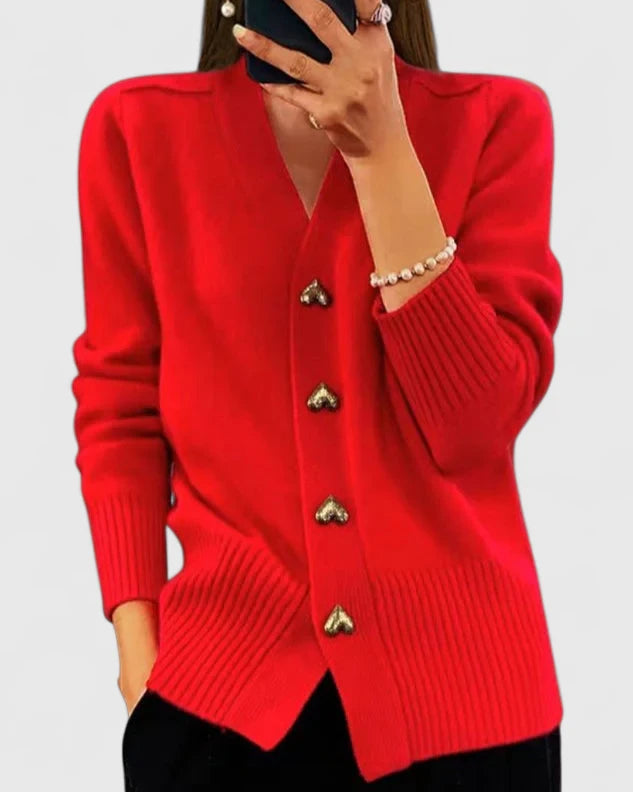 Cardigan elegant boutons cœur for women | Clarisse -7