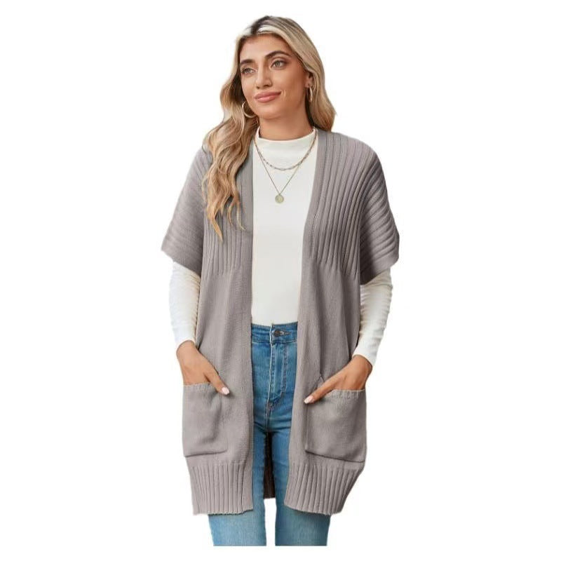 Lightweight open-front knit everyday cardigan for women | Cassava -6