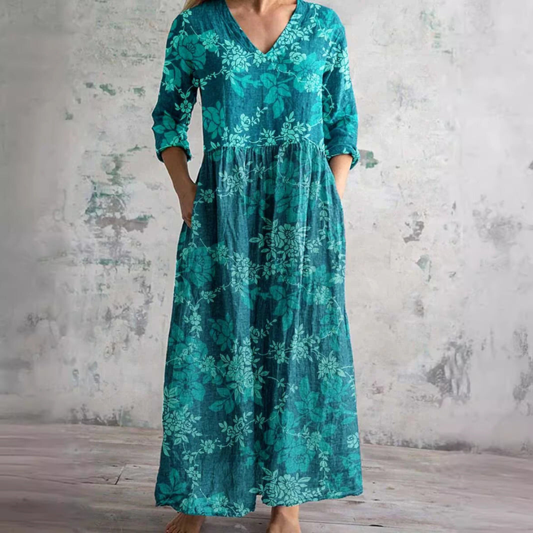 Dearyn V-neck summer dress for women -10