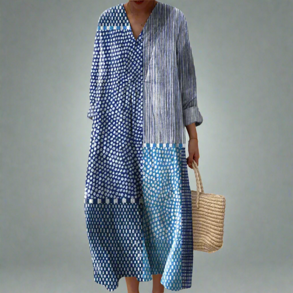 Refined geometric print smart dress for women | Emerson -1