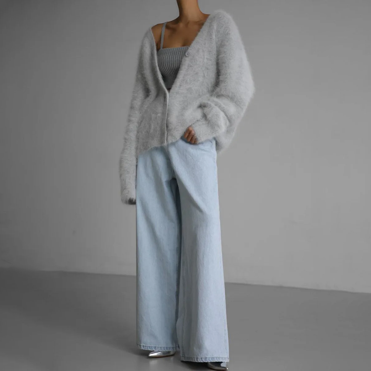 Soft cashmere cardigan for women | Crystal -9