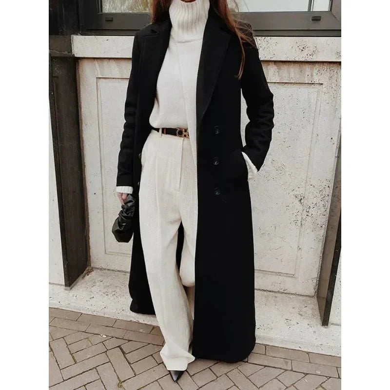 Long laine mesure winter style coat for women | Milou -3