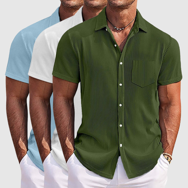Striped short-sleeve summer shirt for men | Adrian -7
