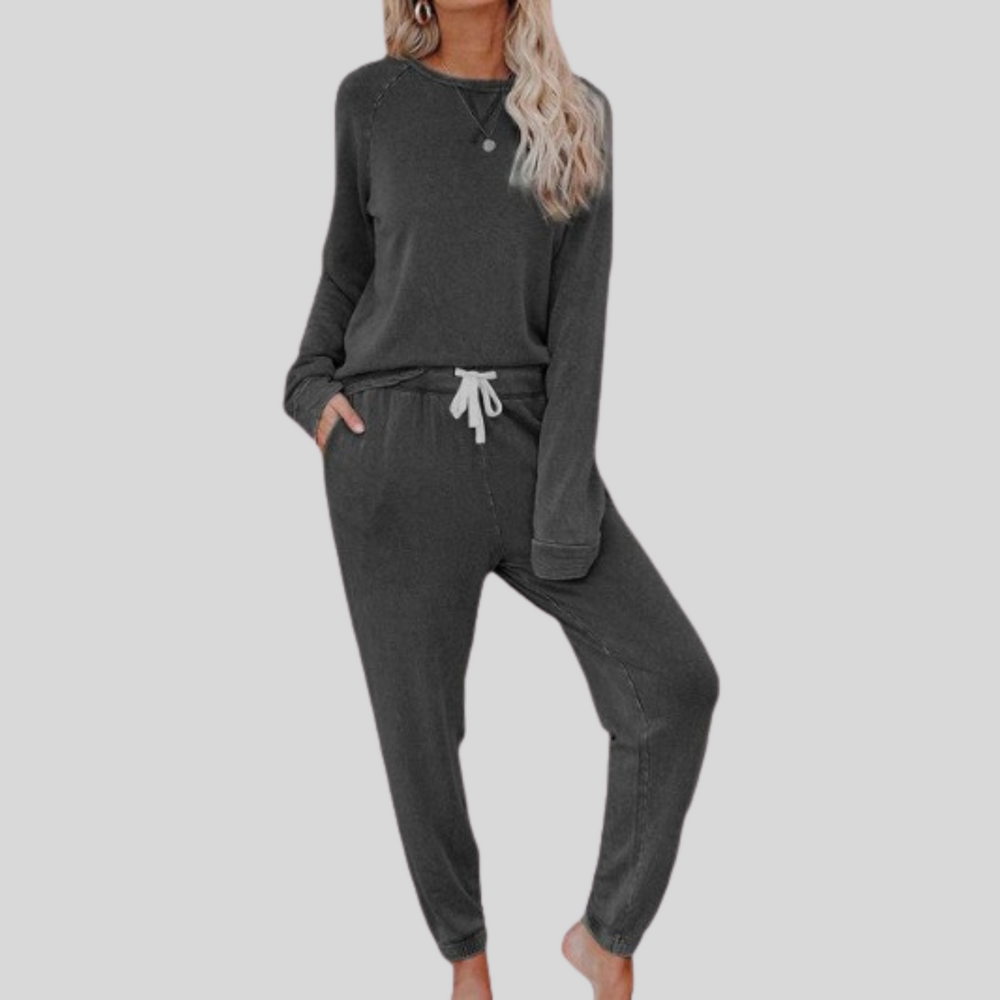 Casual long-sleeve sweatpants co-ord set for women | Jocelyn -9