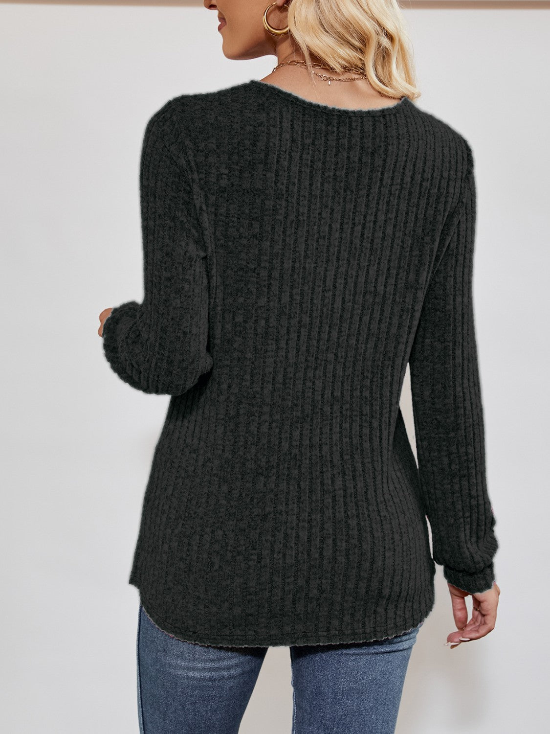 Haut ribbed long jumper for women -14