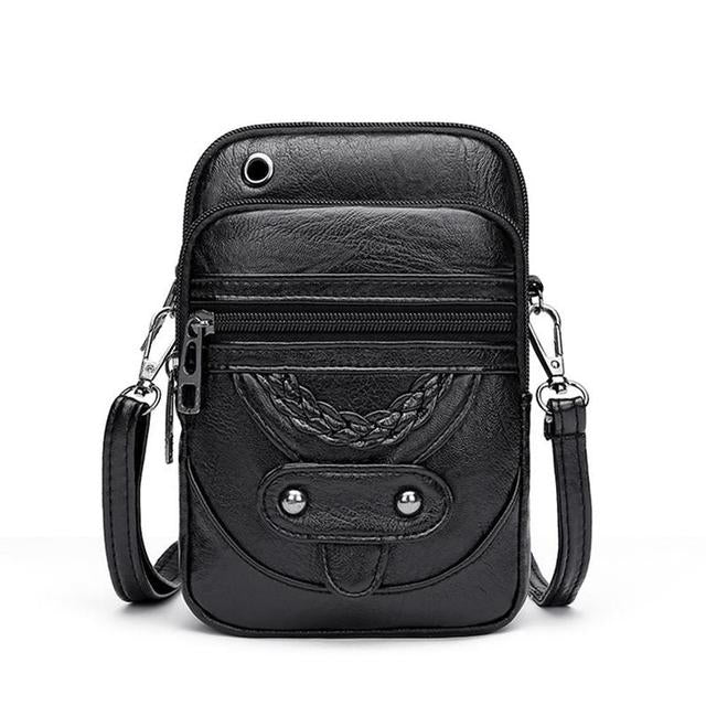 Vintage leather crossbody bag for women | Vellana -4