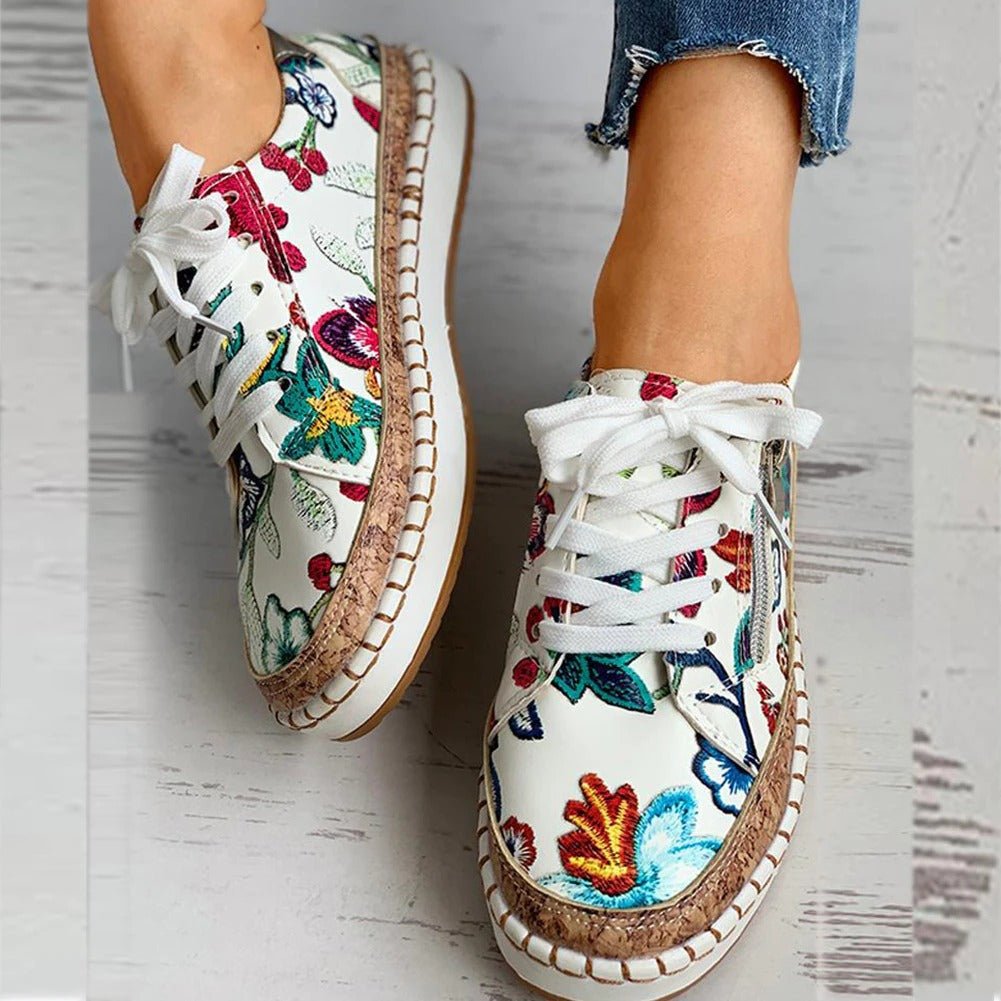 Floral zipper sneakers for women | Oluchi