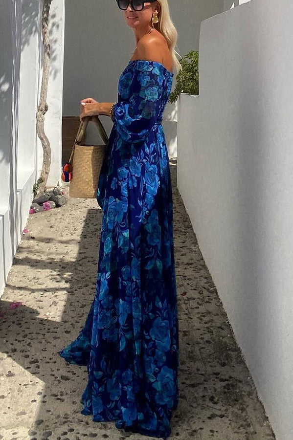 Floral off-shoulder maxi dress for women | Calista