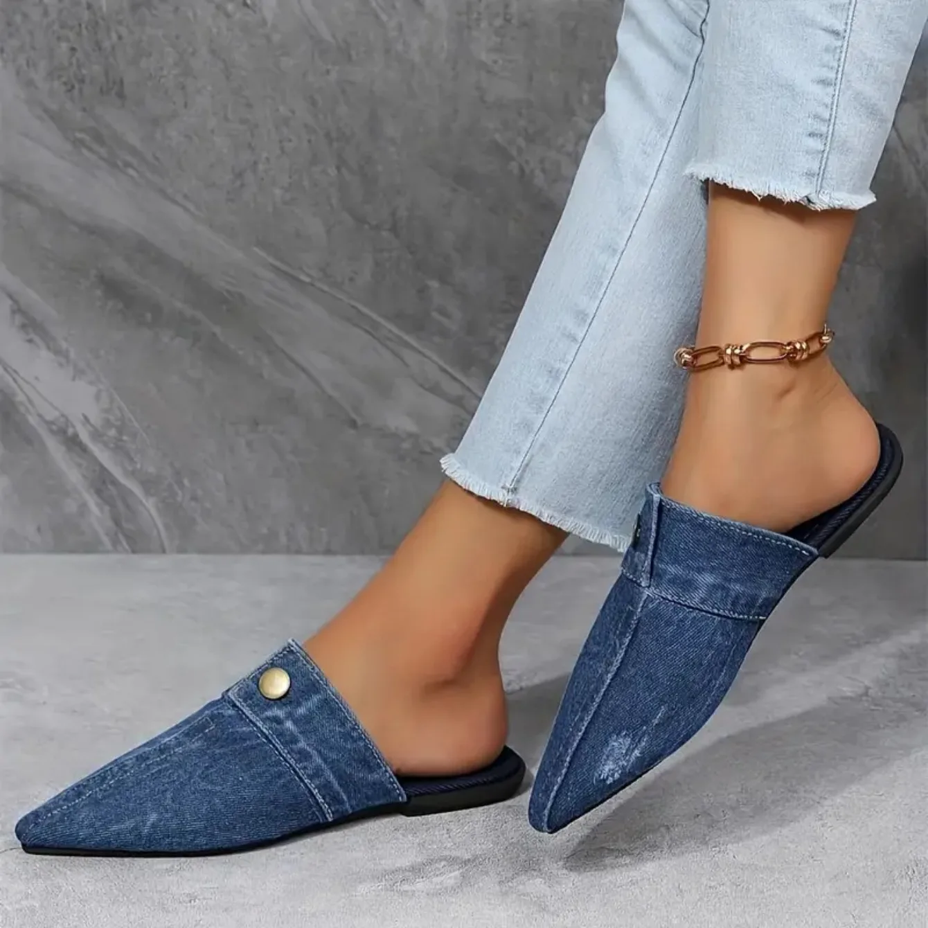 Aurora denim mule for women | Denim Theory -6