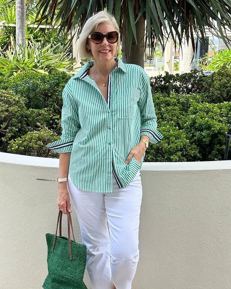 Easy elegance striped blouse for women | Diane