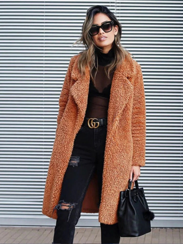 Coat long chaud peluche for women | Isla -12