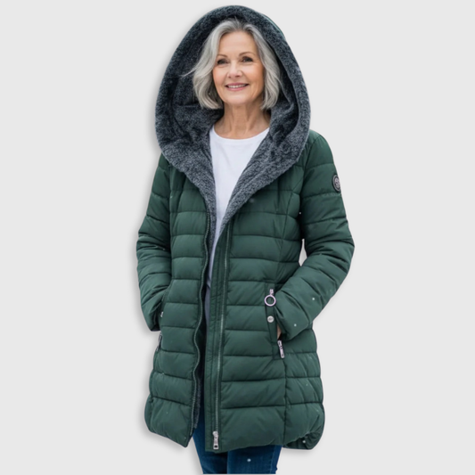 Warm hooded puffer winter coat for women | Olivia -1