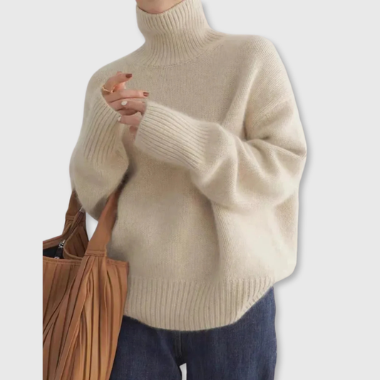 Classic high-collar elegant everyday jumper for women | Isabel -1