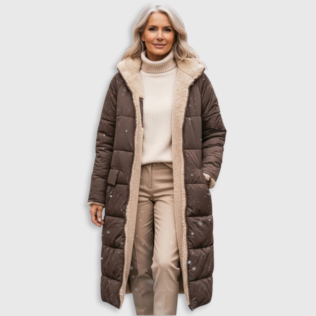 Warm sherpa-lined winter coat for women | Eleanor -1