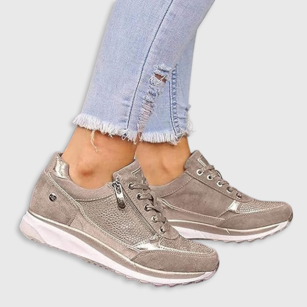 Zip-up orthopaedic everyday trainers for women | Ginette -1
