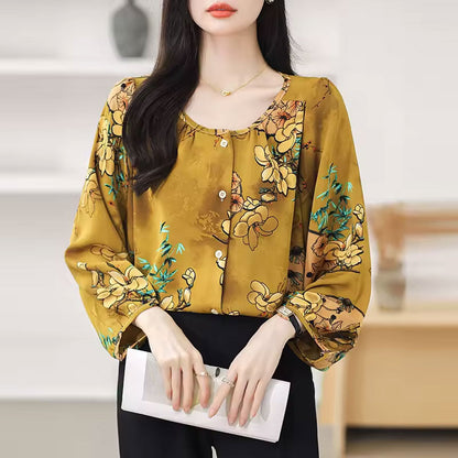 Floral long-sleeve blouse for women | Abigail