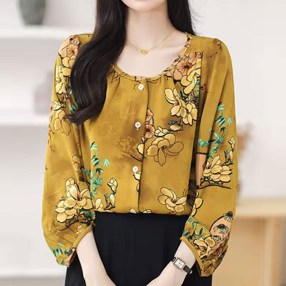 Floral long-sleeve blouse for women | Abigail
