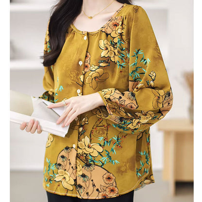 Floral long-sleeve blouse for women | Abigail