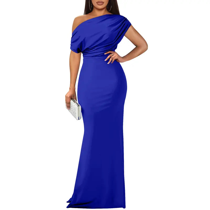 Elegant off-shoulder bodycon evening gown for women | Roselyn -5