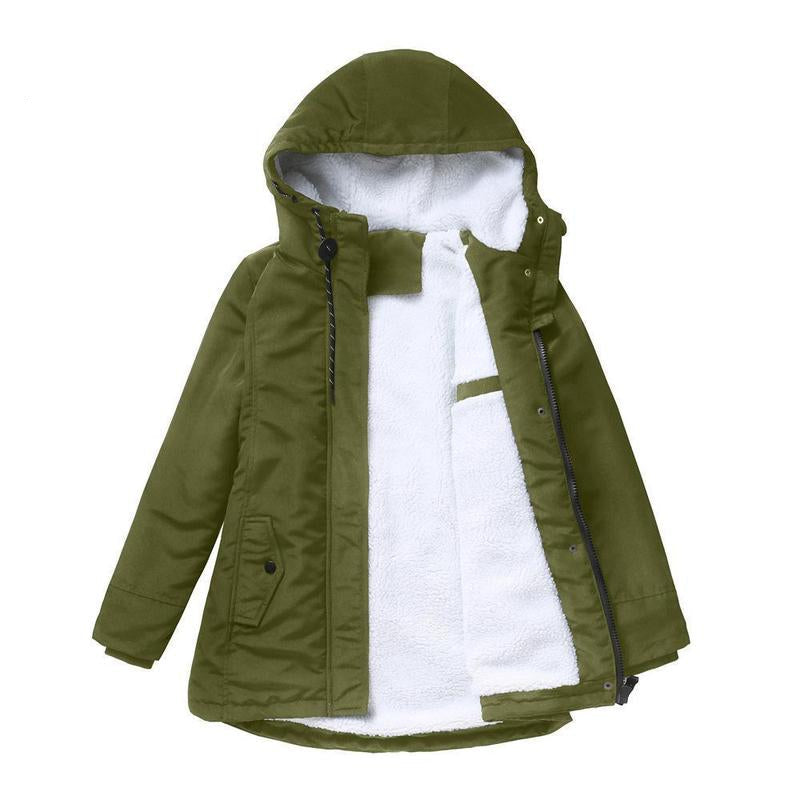 Thick hooded quilted-lining winter coat for women | Amina -4
