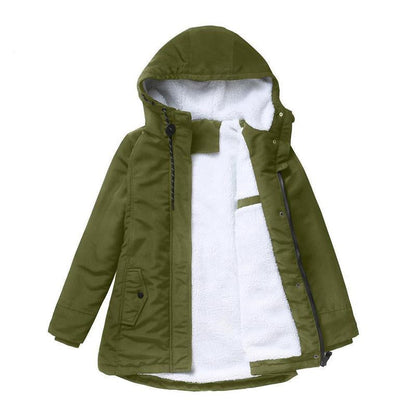 Thick hooded quilted-lining winter coat for women | Amina -4