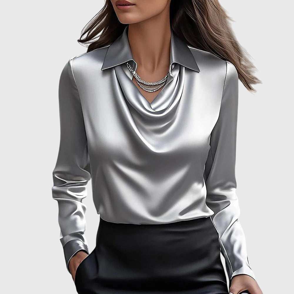 Chemisier draped piece for women | Elara -3