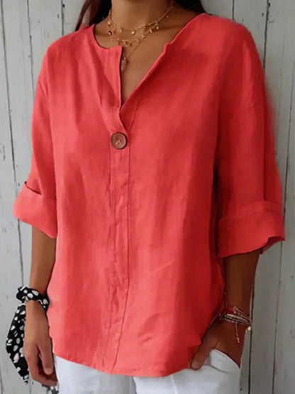 Casual V-neck everyday blouse for women | Nayla -3