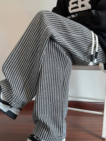 Baggy ribbed drawstring sweatpants piece for men | Calder -10