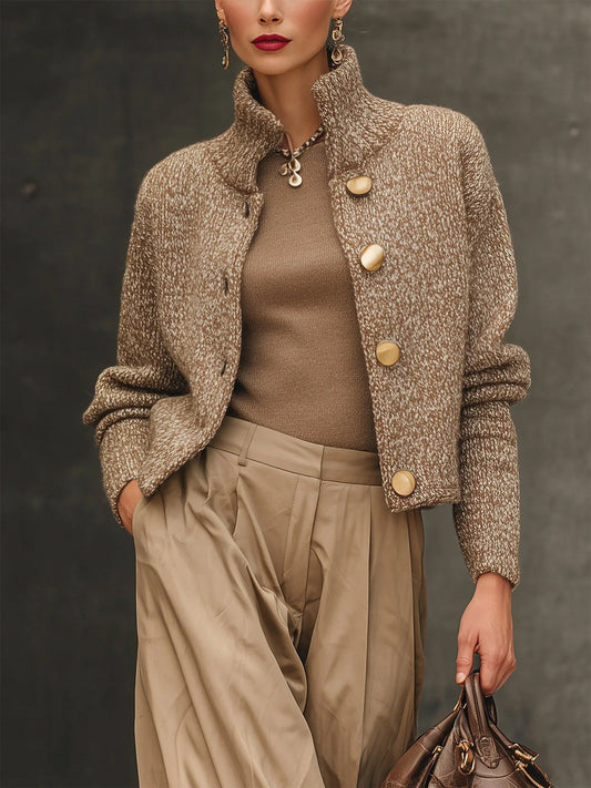 Textured knit elegant jacket for women | Josephine -1