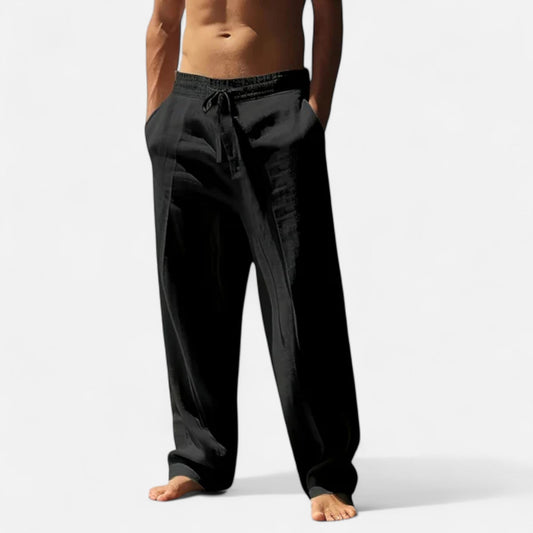 Classic relaxed linen everyday trousers for men -1