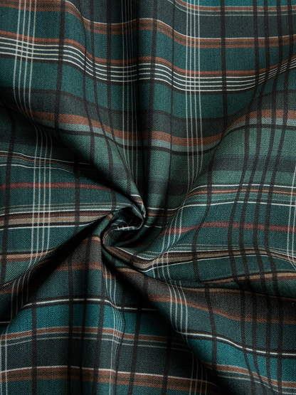 Plaid shirt maxi dress for women | Liora -7