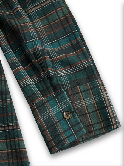Plaid shirt maxi dress for women | Liora -10