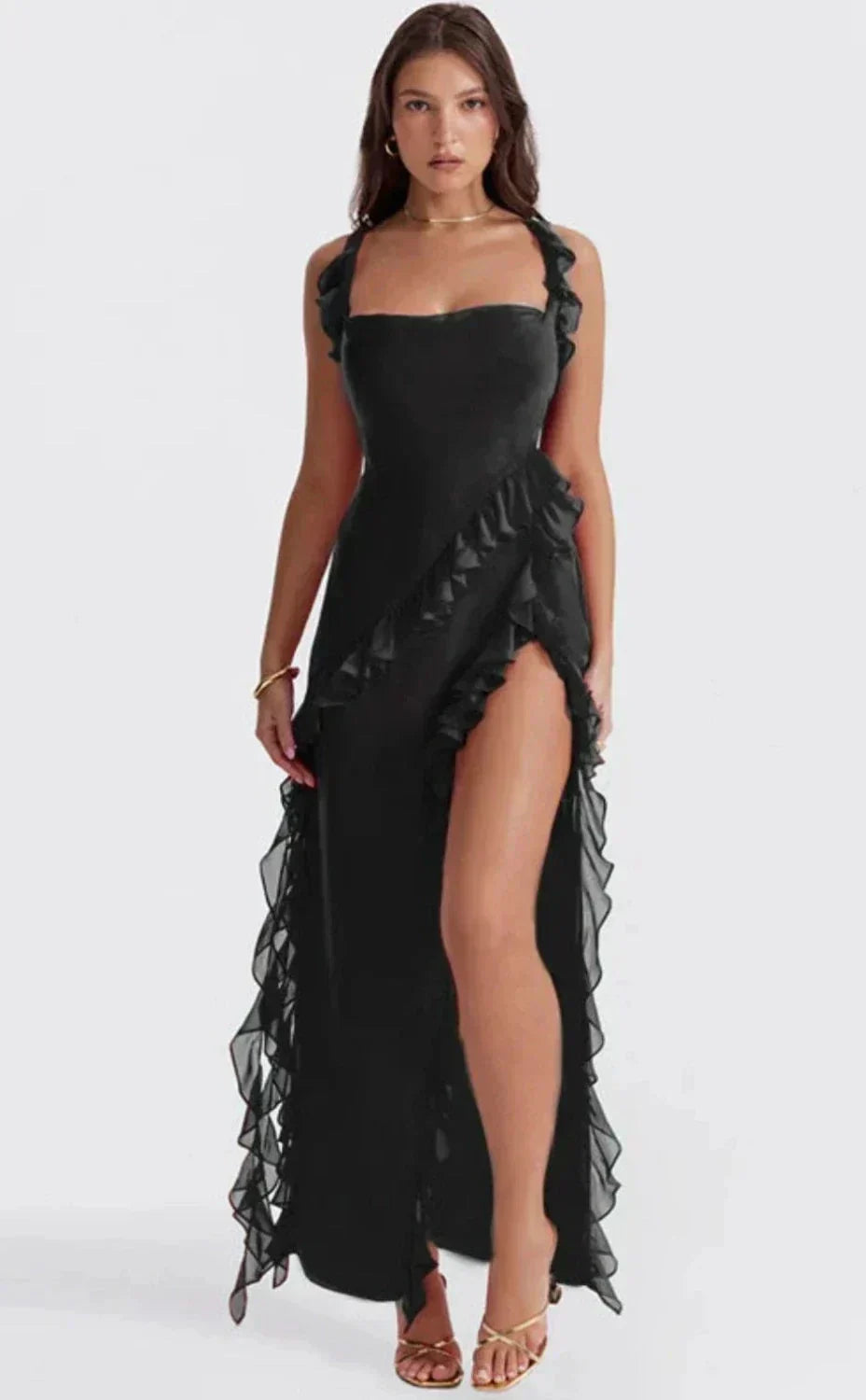 Maxi dress slit for women | Alessia -12