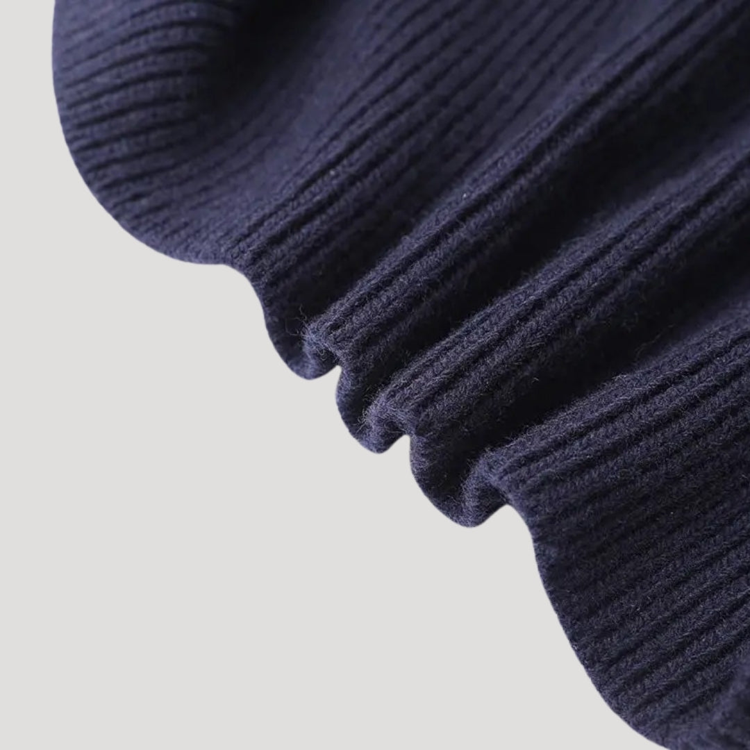 Knit cardigan with contrast trim for women | Selene