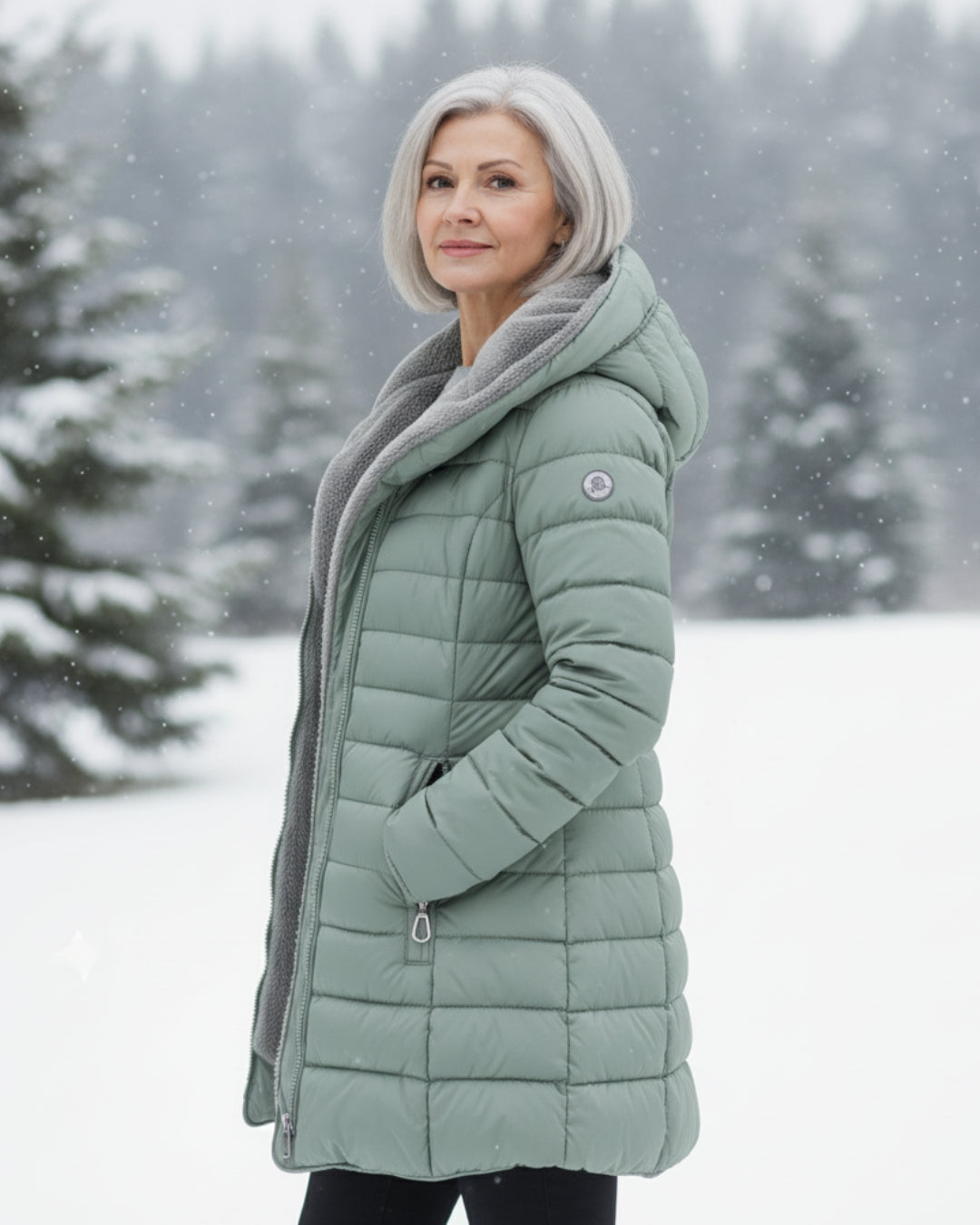 Warm hooded puffer winter coat for women | Olivia -11