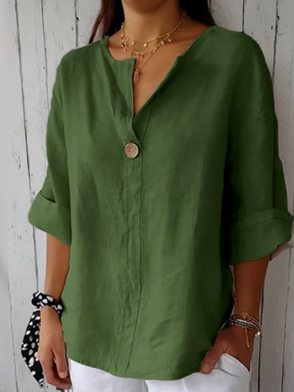 Casual V-neck everyday blouse for women | Nayla -6